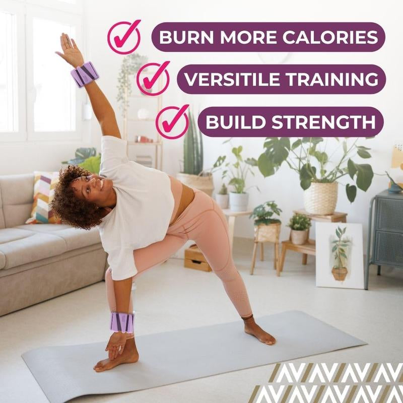 Swiss Activa+ 1Lb Wrist and Ankle Weights Set of 2, Leg Weights for Women, Adjustable Ankle Weights, Weighted Wristbands, Ankle Weights for Women