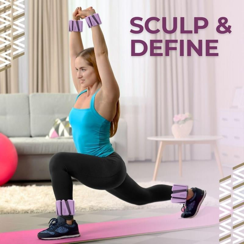 Swiss Activa+ 1Lb Wrist and Ankle Weights Set of 2, Leg Weights for Women, Adjustable Ankle Weights, Weighted Wristbands, Ankle Weights for Women